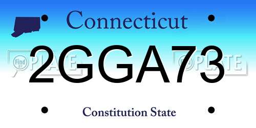 2GGA73 Connecticut License Plate