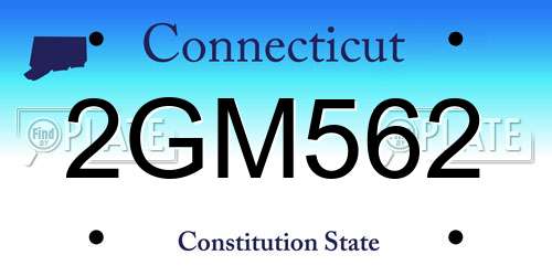 2GM562 Connecticut License Plate