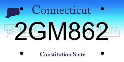 2GM862 Connecticut License Plate