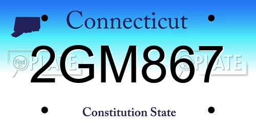 2GM867 Connecticut License Plate