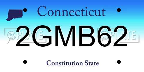 2GMB62 Connecticut License Plate