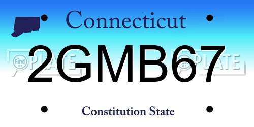 2GMB67 Connecticut License Plate