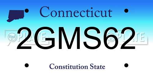 2GMS62 Connecticut License Plate