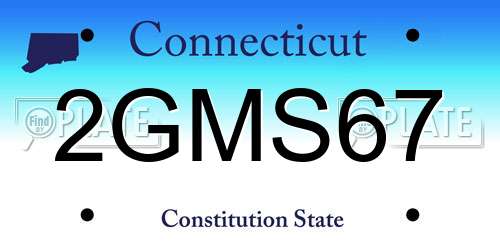 2GMS67 Connecticut License Plate