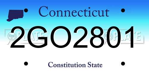 2GO2801 Connecticut License Plate