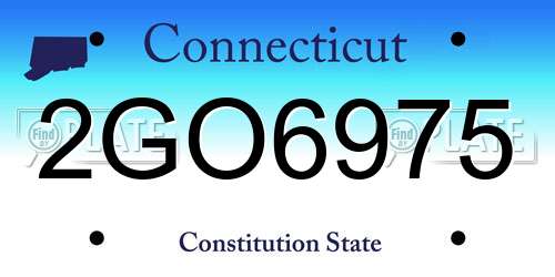 2GO6975 Connecticut License Plate