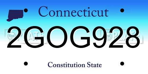 2GOG928 Connecticut License Plate