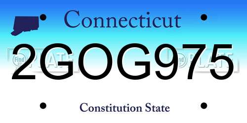 2GOG975 Connecticut License Plate