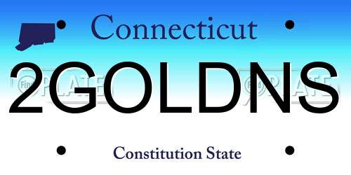2GOLDNS Connecticut License Plate