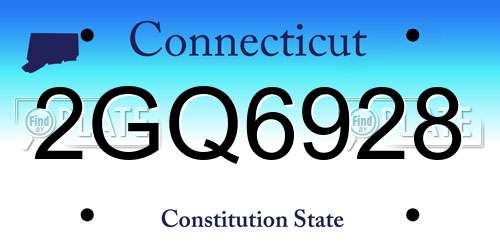 2GQ6928 Connecticut License Plate