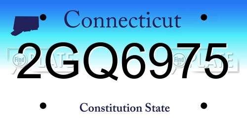 2GQ6975 Connecticut License Plate