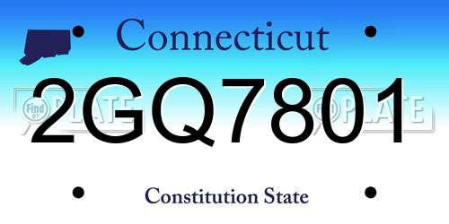 2GQ7801 Connecticut License Plate