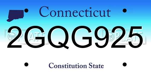 2GQG925 Connecticut License Plate