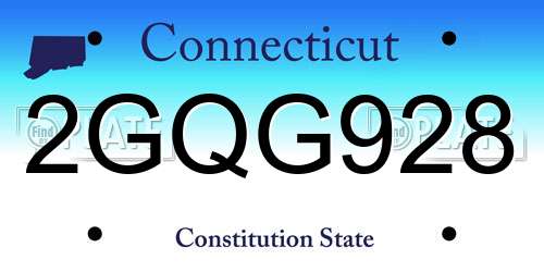 2GQG928 Connecticut License Plate
