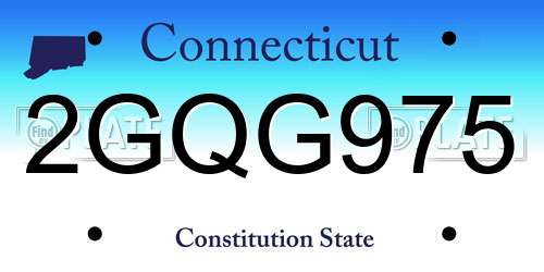 2GQG975 Connecticut License Plate