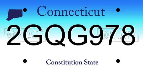 2GQG978 Connecticut License Plate