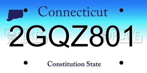 2GQZ801 Connecticut License Plate