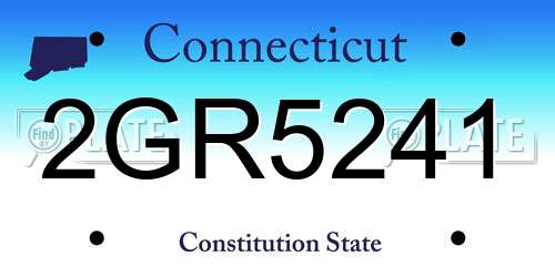 2GR5241 Connecticut License Plate