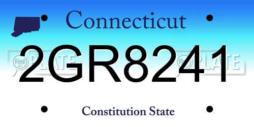 2GR8241 Connecticut License Plate