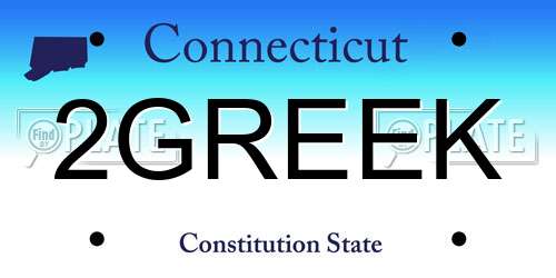 2GREEK Connecticut License Plate