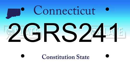 2GRS241 Connecticut License Plate
