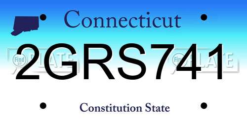 2GRS741 Connecticut License Plate