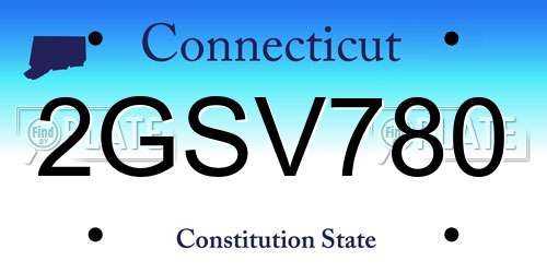 2GSV780 Connecticut License Plate