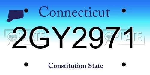 2GY2971 Connecticut License Plate