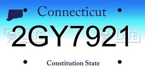 2GY7921 Connecticut License Plate