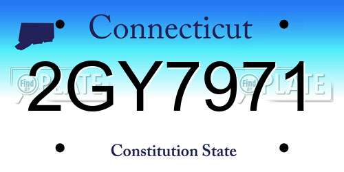 2GY7971 Connecticut License Plate