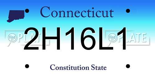 2H16L1 Connecticut License Plate
