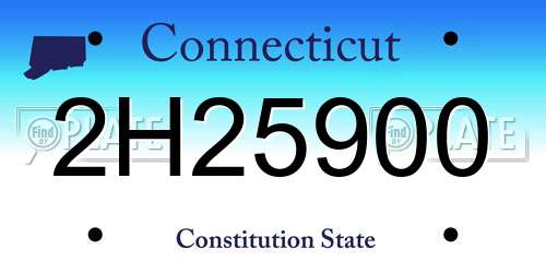 2H25900 Connecticut License Plate