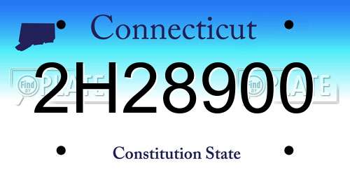 2H28900 Connecticut License Plate
