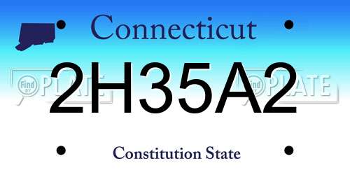 2H35A2 Connecticut License Plate