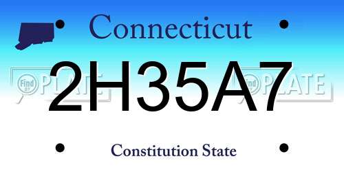 2H35A7 Connecticut License Plate