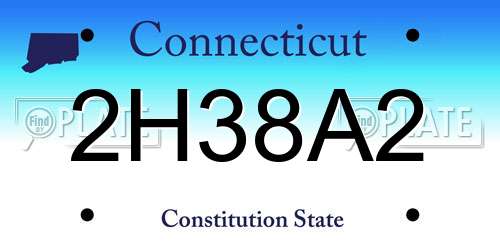 2H38A2 Connecticut License Plate