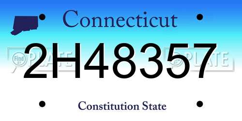 2H48357 Connecticut License Plate