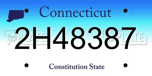 2H48387 Connecticut License Plate
