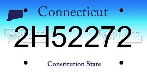 2H52272 Connecticut License Plate