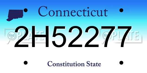 2H52277 Connecticut License Plate
