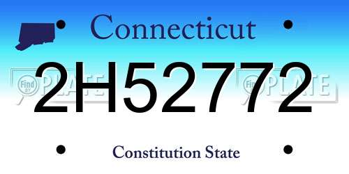 2H52772 Connecticut License Plate