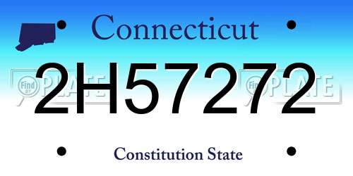 2H57272 Connecticut License Plate