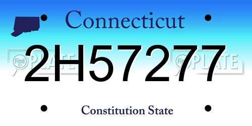 2H57277 Connecticut License Plate