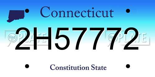 2H57772 Connecticut License Plate