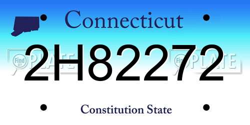 2H82272 Connecticut License Plate