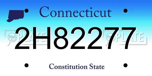 2H82277 Connecticut License Plate
