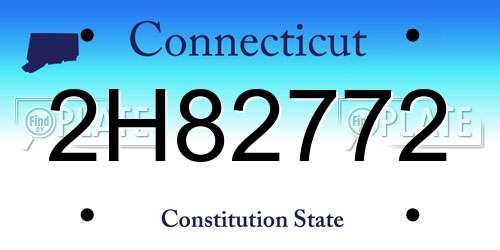 2H82772 Connecticut License Plate