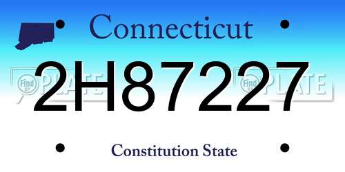 2H87227 Connecticut License Plate