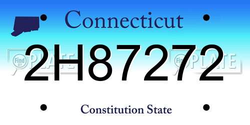 2H87272 Connecticut License Plate