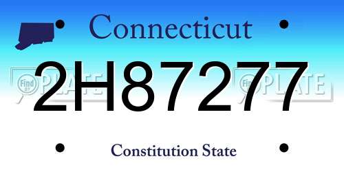 2H87277 Connecticut License Plate